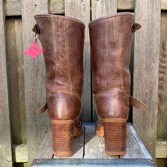 DESTROY Platform Vintage Chunky High Heel Y2K Brown Boots - Picture 5 of 11